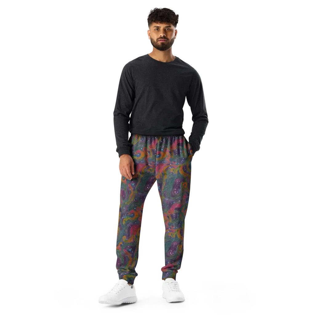 Violet Whirlpool on Men's Joggers — Front