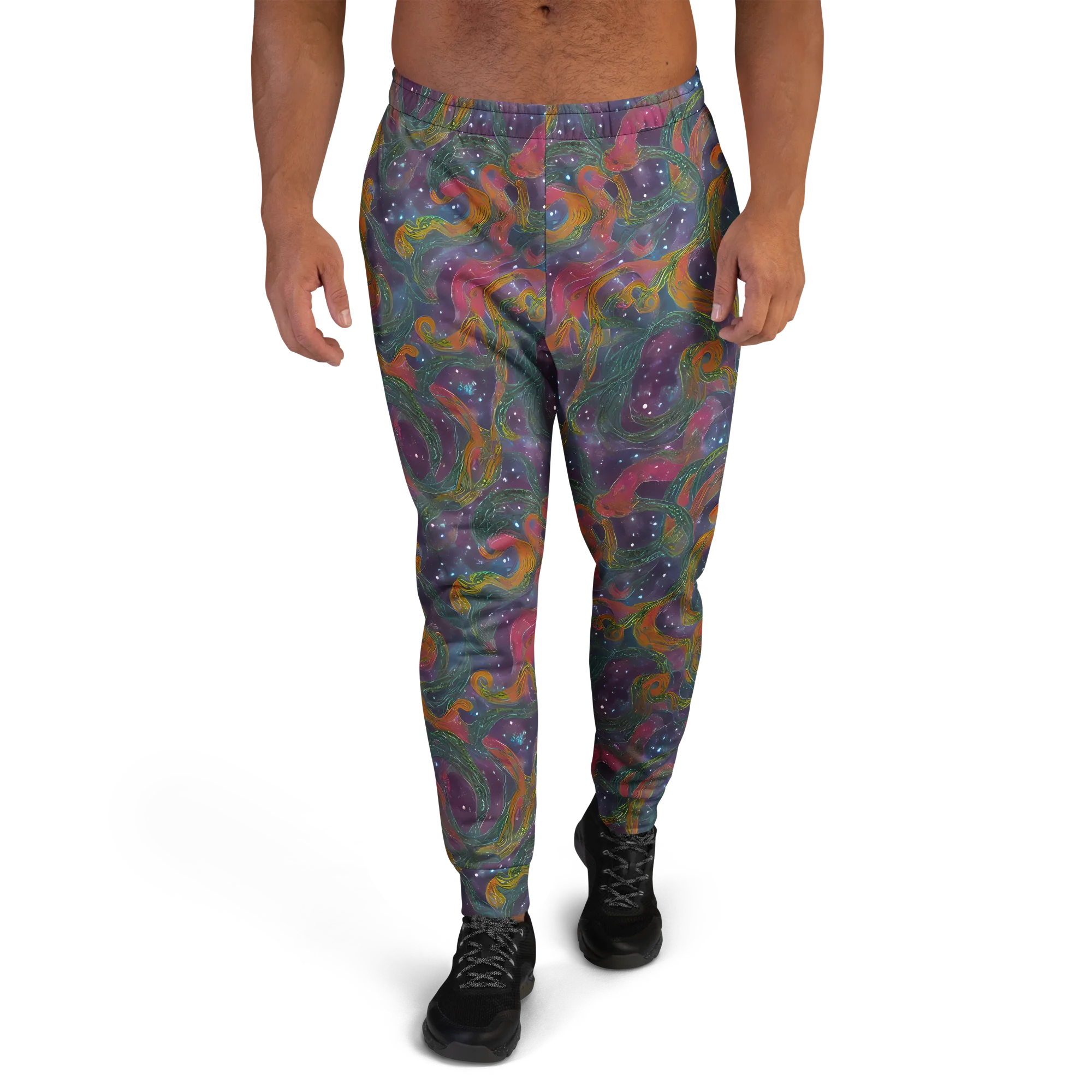 Violet Whirlpool on Men's Joggers — Front