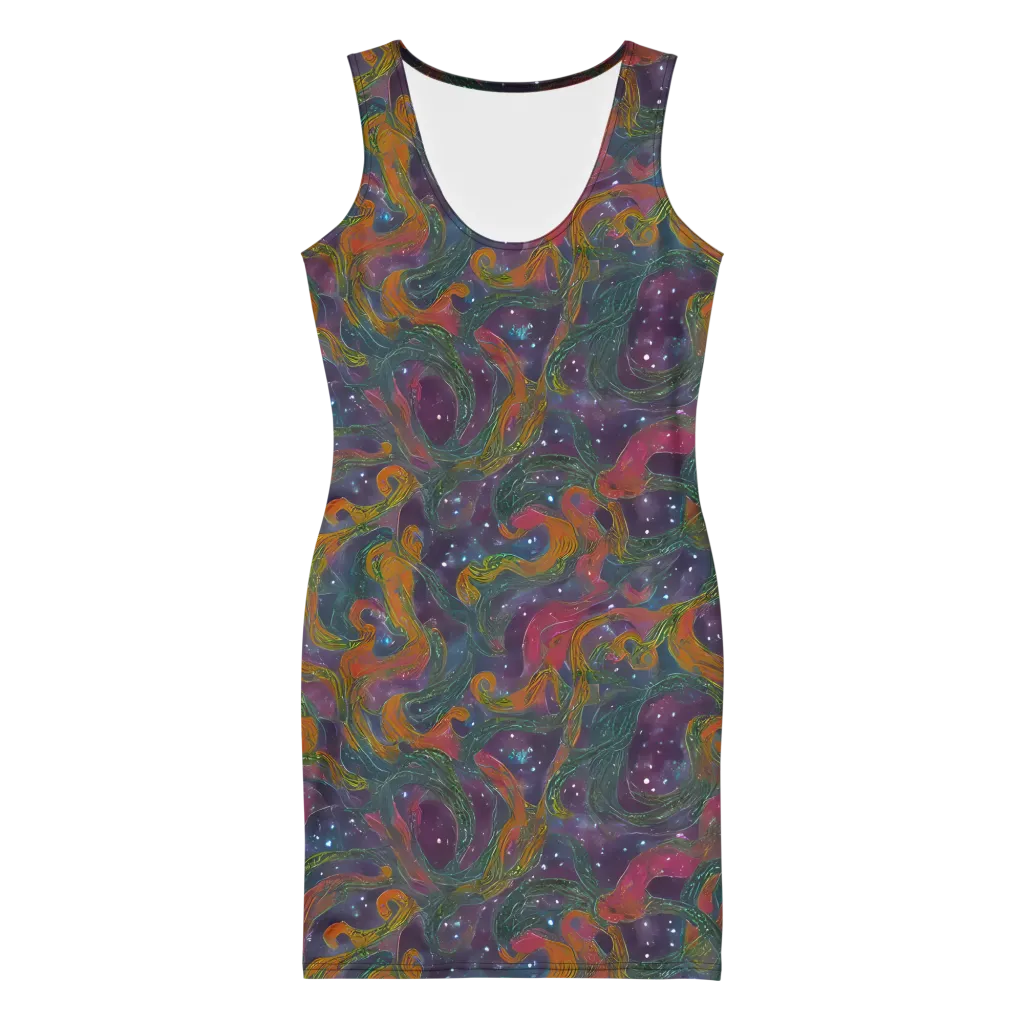 Violet Whirlpool on Bodycon Dress — Front