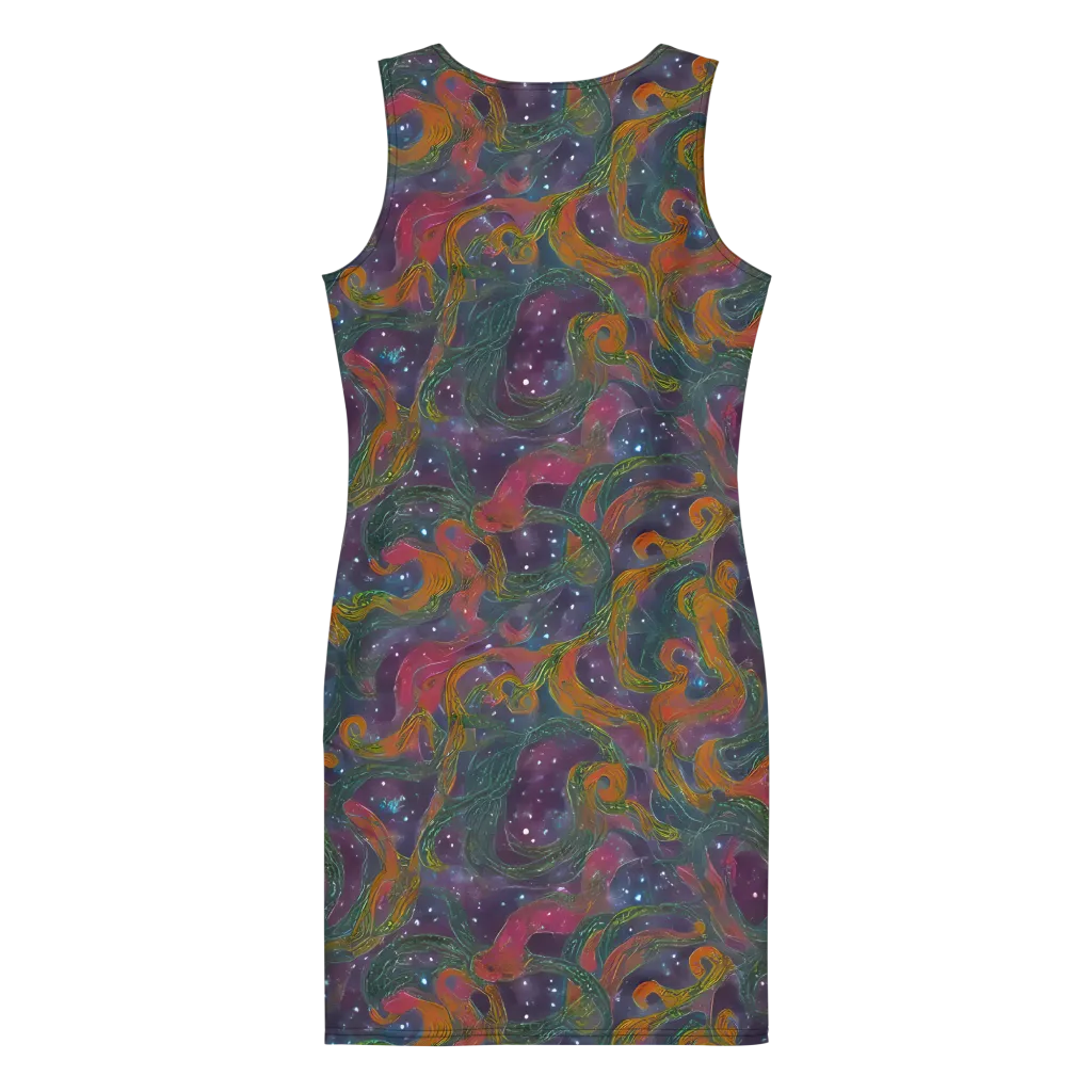 Violet Whirlpool on Bodycon Dress — Back