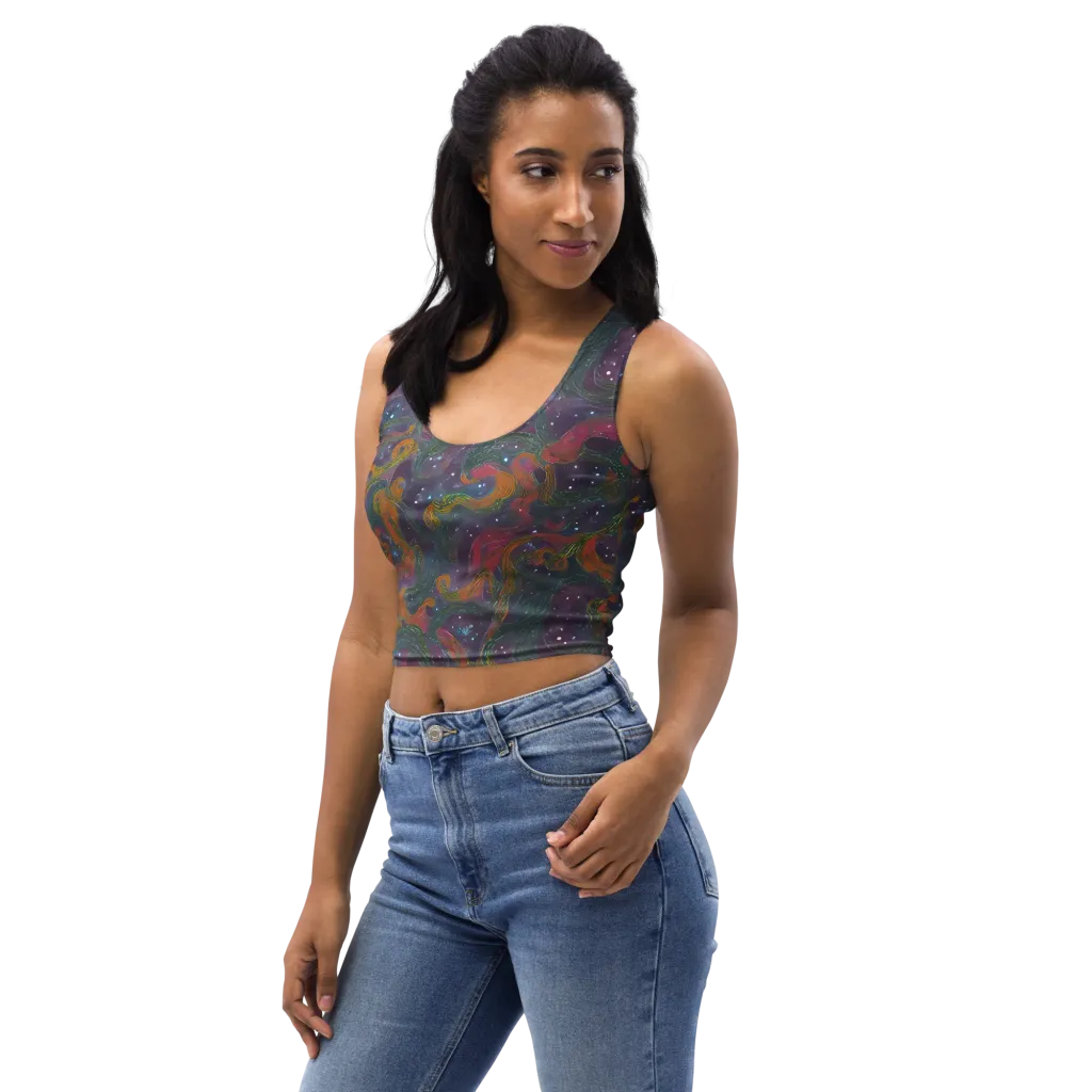 Violet Whirlpool on Crop Top — Left Front