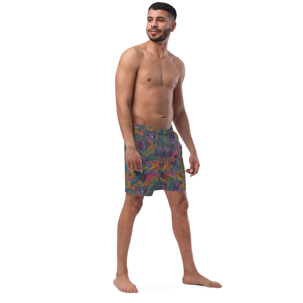 Violet Whirlpool on Swim Trunks — Right Front