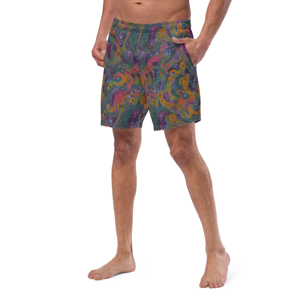Violet Whirlpool on Swim Trunks — Left Front