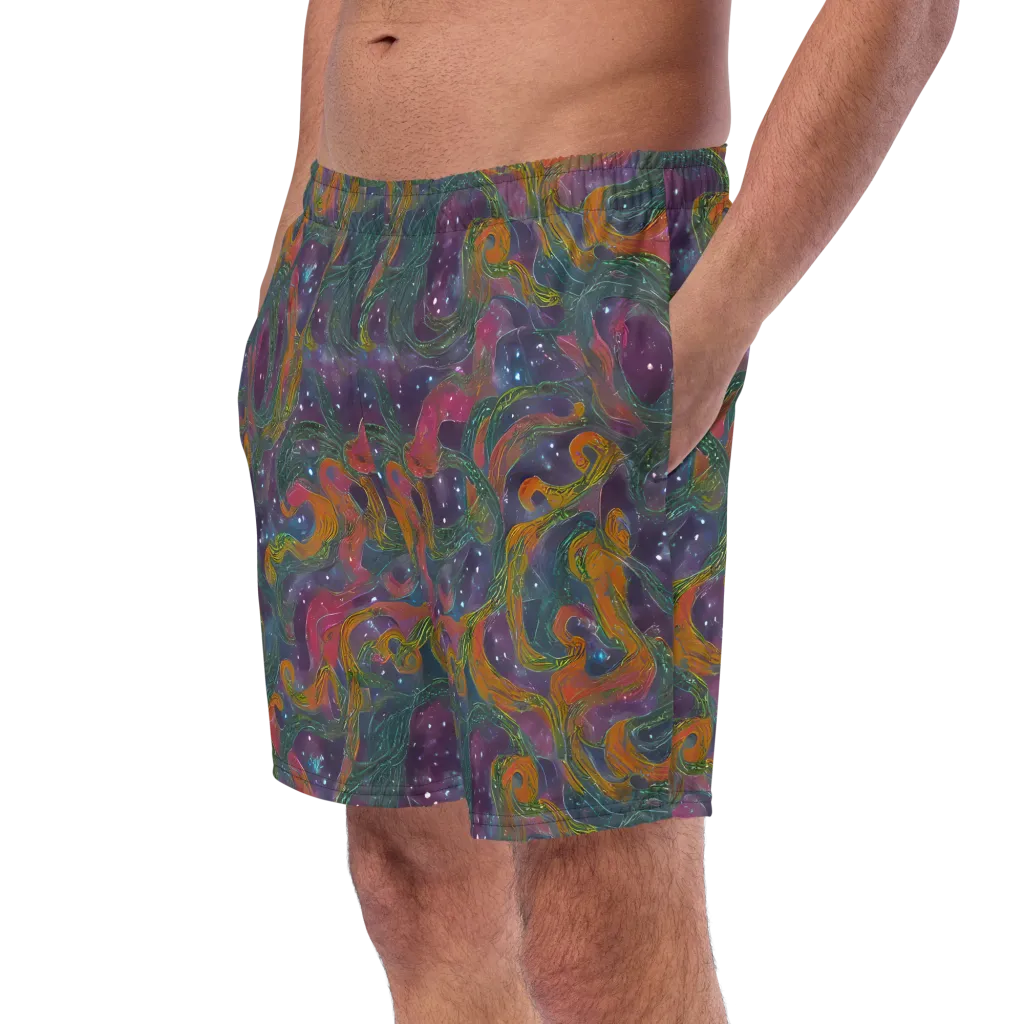 Violet Whirlpool on Swim Trunks — Left Front