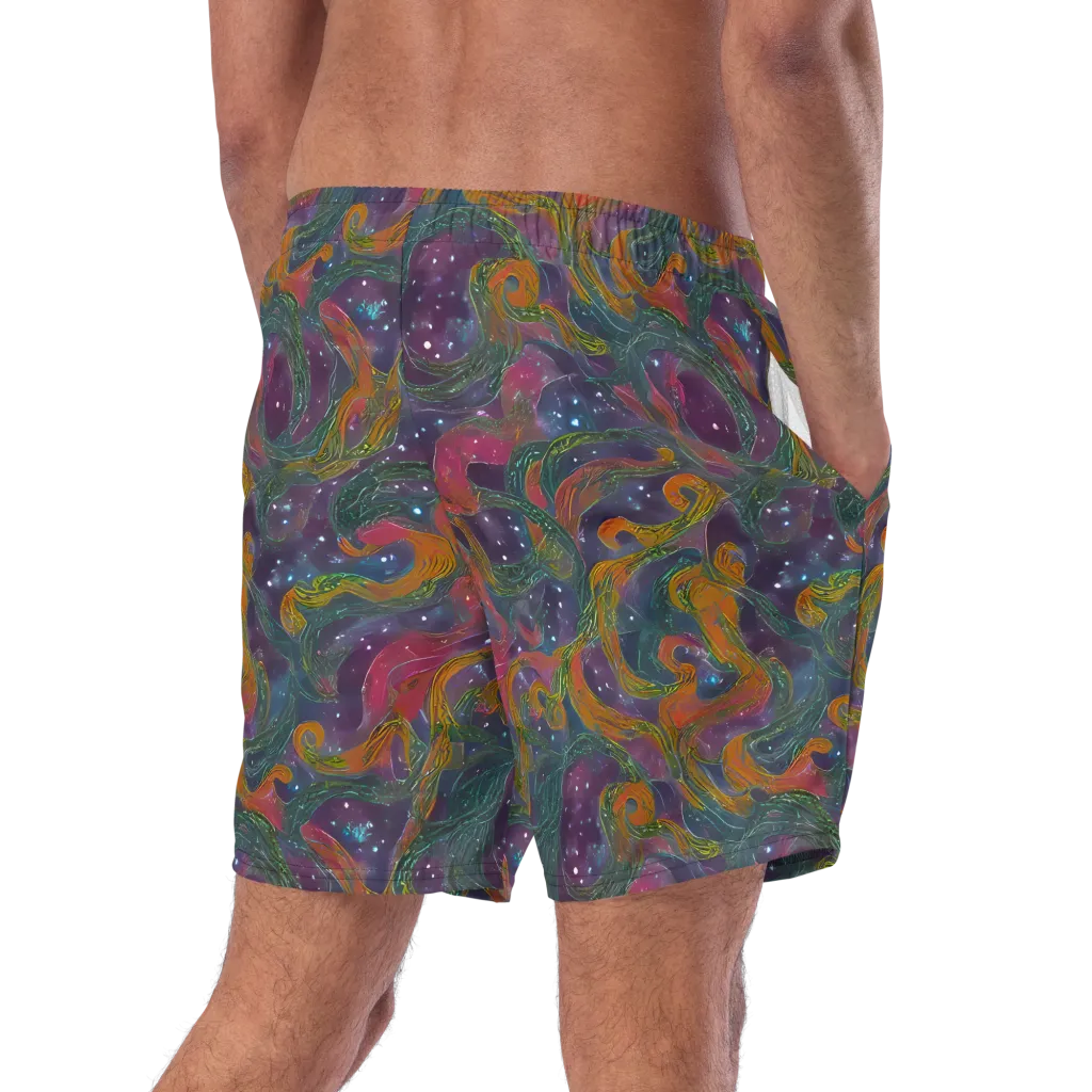 Violet Whirlpool on Swim Trunks — Right Back
