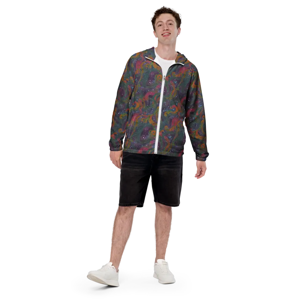 Violet Whirlpool on Men's Windbreaker — Front