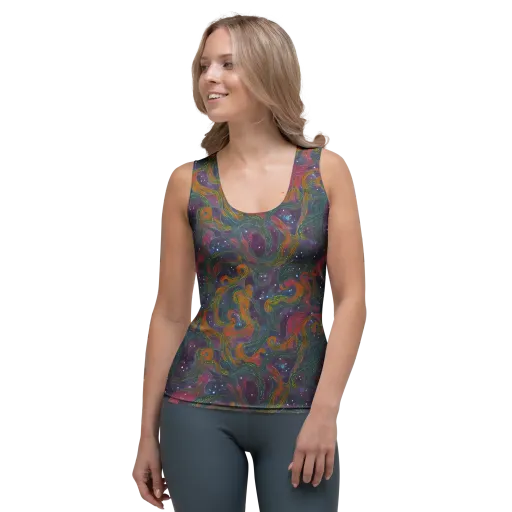 Violet Whirlpool on a Women's Tank Top