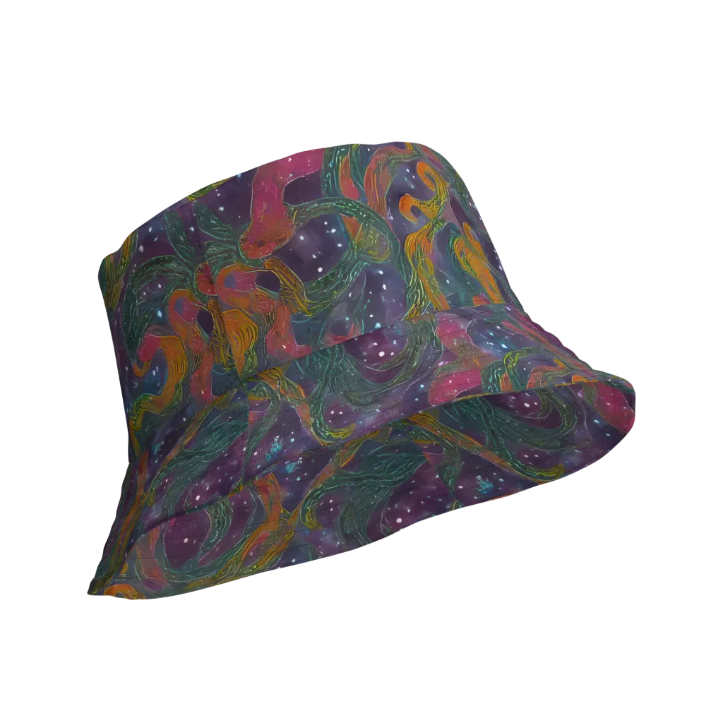 Violet Whirlpool on Reversible Bucket Hat — Product details Outside