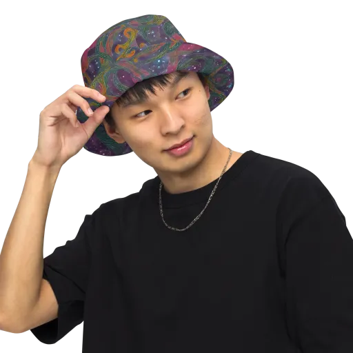 Violet Whirlpool on a Reversible Bucket Hat