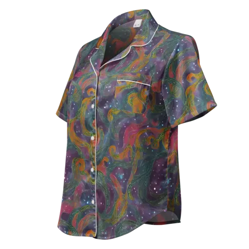 Violet Whirlpool on a Women's Short Sleeve Pajama Top