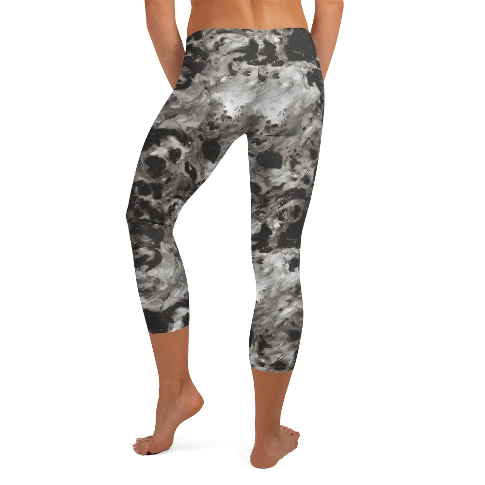 Obsidian Marble on Capri Leggings — Back