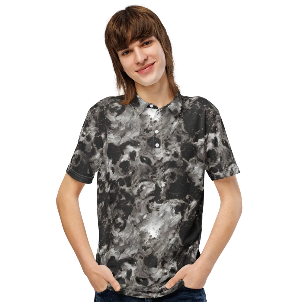 Obsidian Marble on Men's Slim Fit Polo Shirt — Front