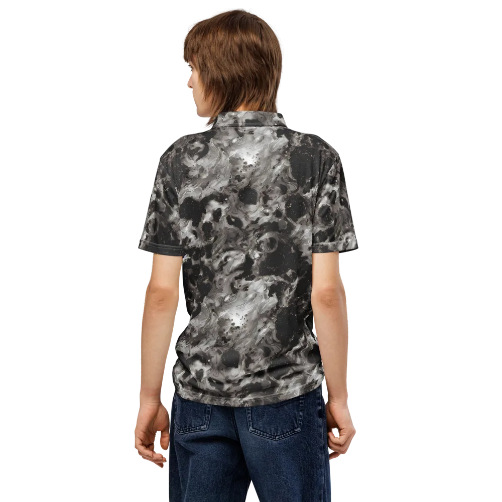 Obsidian Marble on Men's Slim Fit Polo Shirt — Back