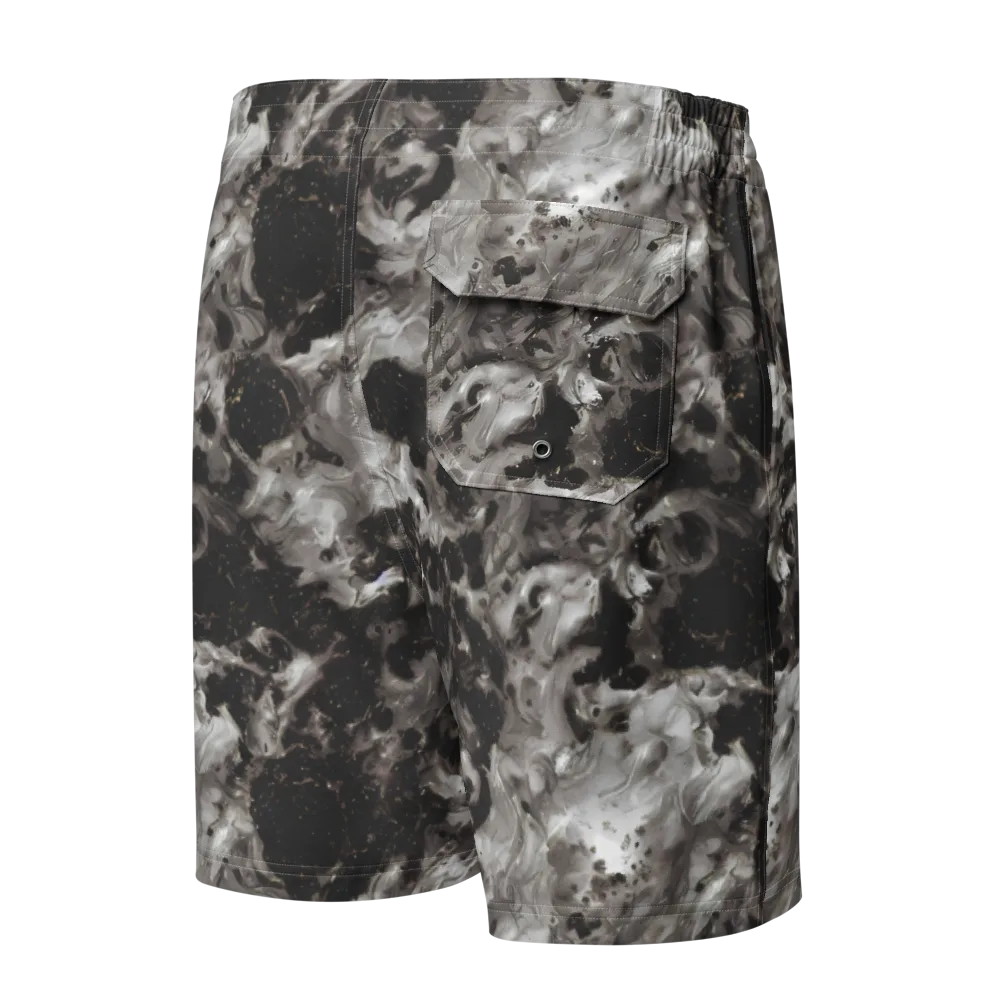 Obsidian Marble on Men's Board Shorts — Back