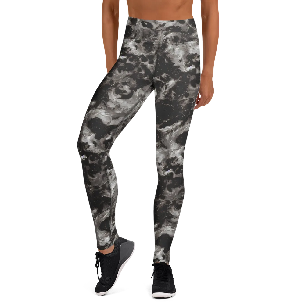 Obsidian Marble on Yoga Leggings — Front