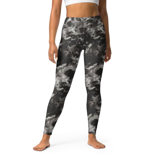 Obsidian Marble on a Yoga Leggings