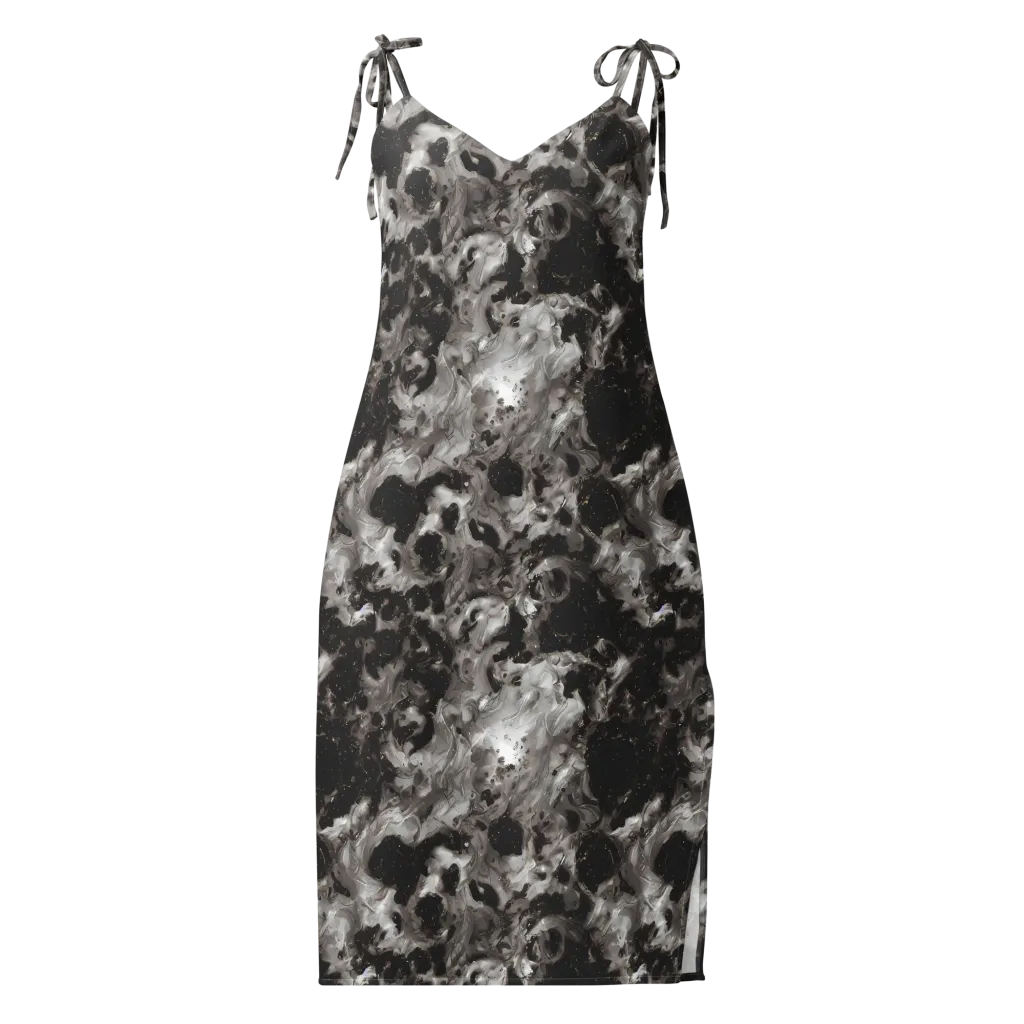 Obsidian Marble on Slip Dress — Front