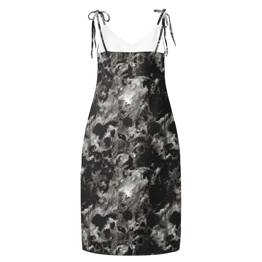 Obsidian Marble on Slip Dress — Back