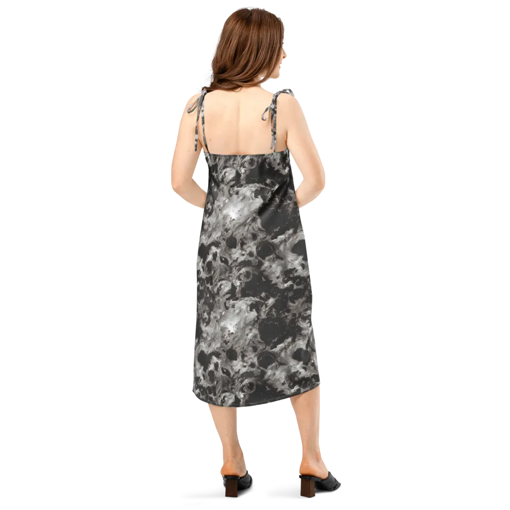Obsidian Marble on Slip Dress — Back
