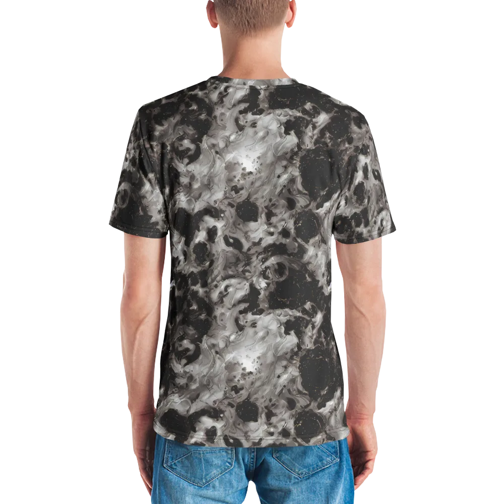Obsidian Marble on Men's Crew Neck T-Shirt — Back
