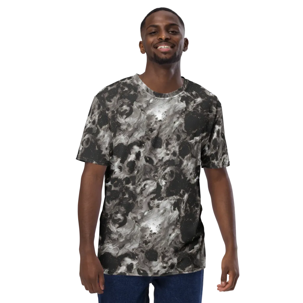 Obsidian Marble on Men's Crew Neck T-Shirt — Front