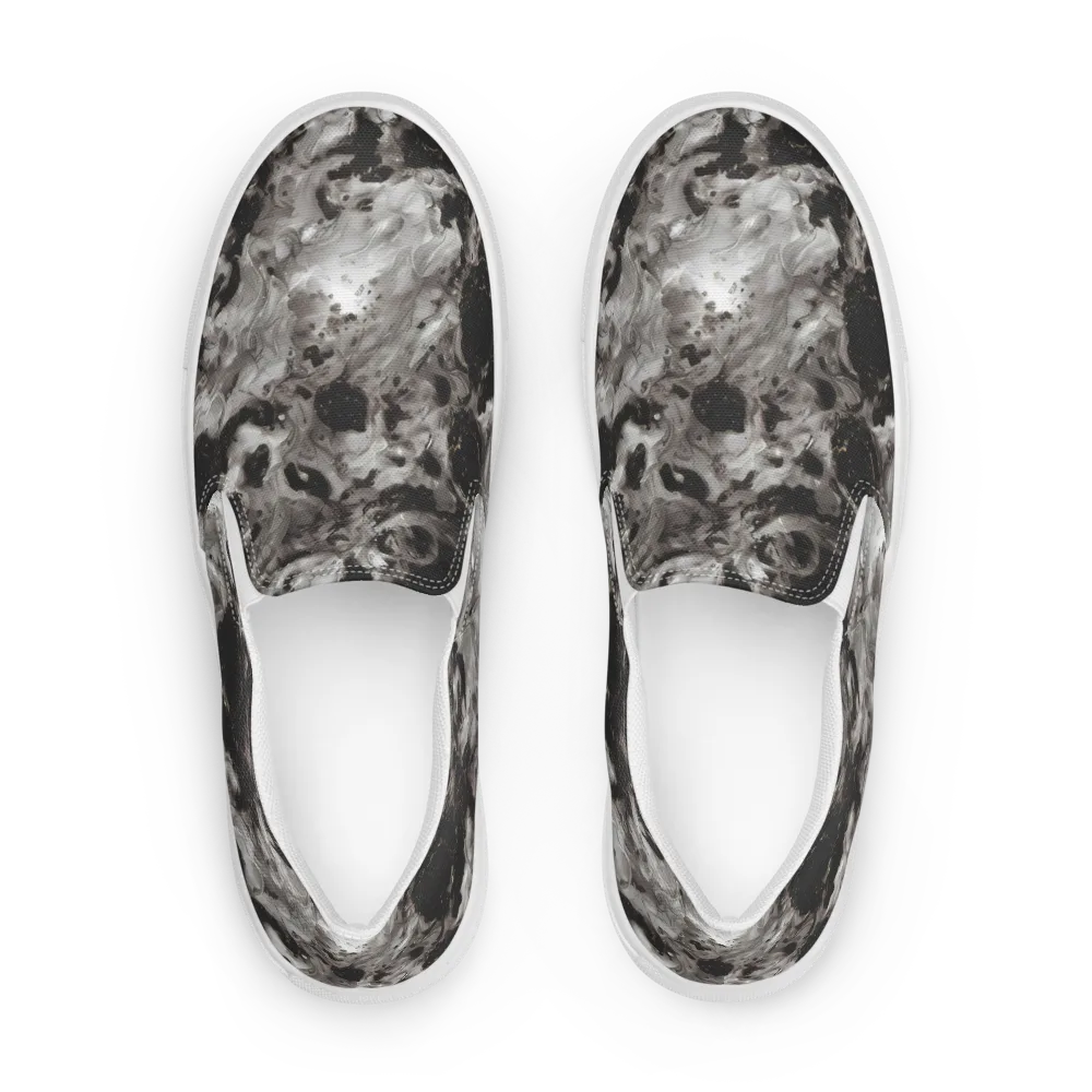 Obsidian Marble on Men's Slip-On Canvas Shoes — Front