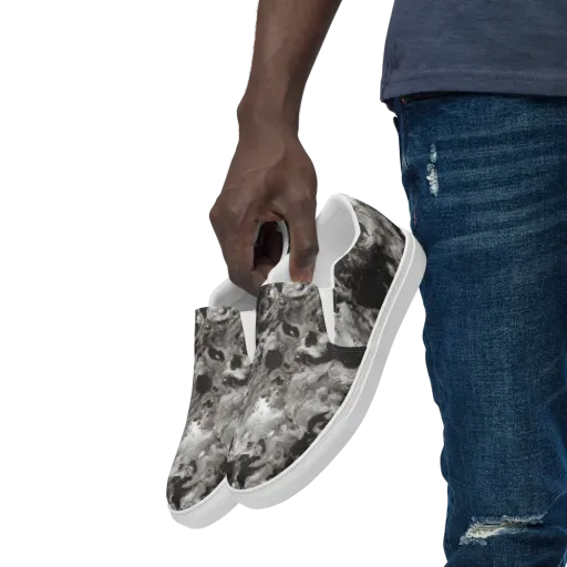Obsidian Marble on a Men's Slip-On Canvas Shoes