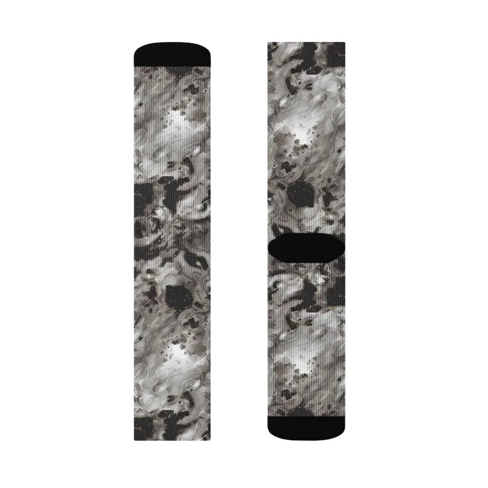 Obsidian Marble on Socks — Left Sock