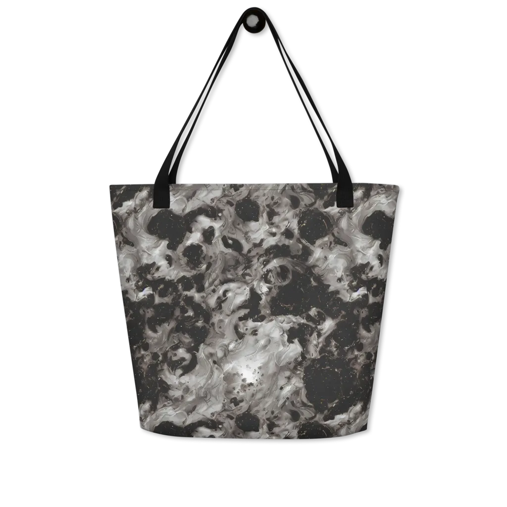 Obsidian Marble on Large Tote Bag W/ Pocket — Front