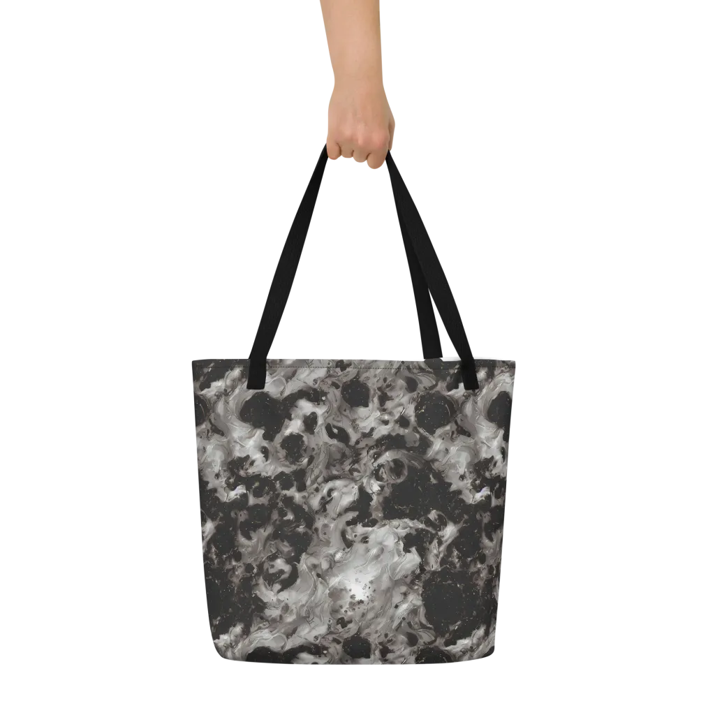Obsidian Marble on Large Tote Bag W/ Pocket — Front