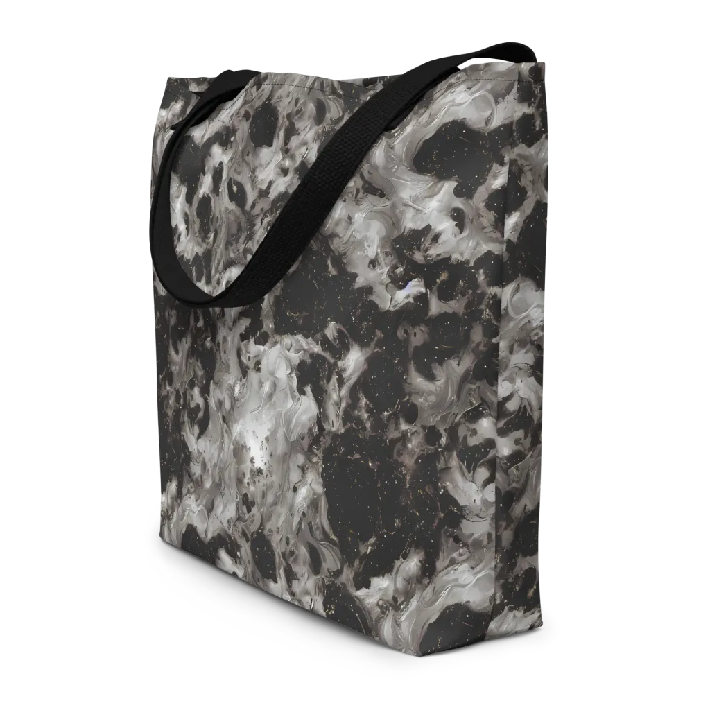 Obsidian Marble on Large Tote Bag W/ Pocket — Front