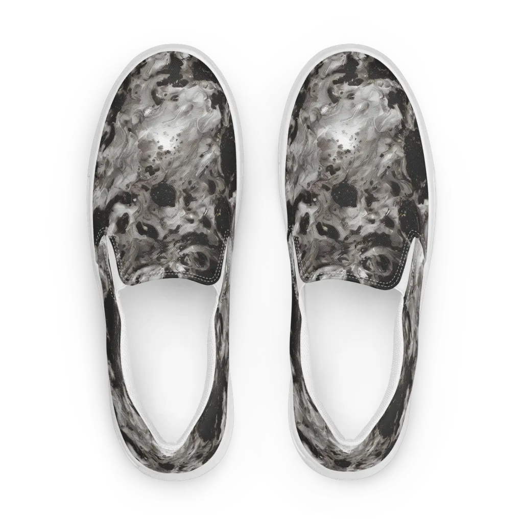 Obsidian Marble on Women's Slip-On Canvas Shoes — Front