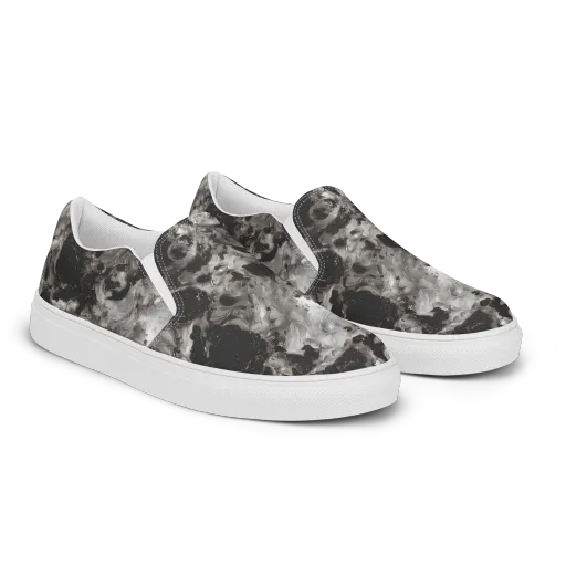 Obsidian Marble on a Women's Slip-On Canvas Shoes