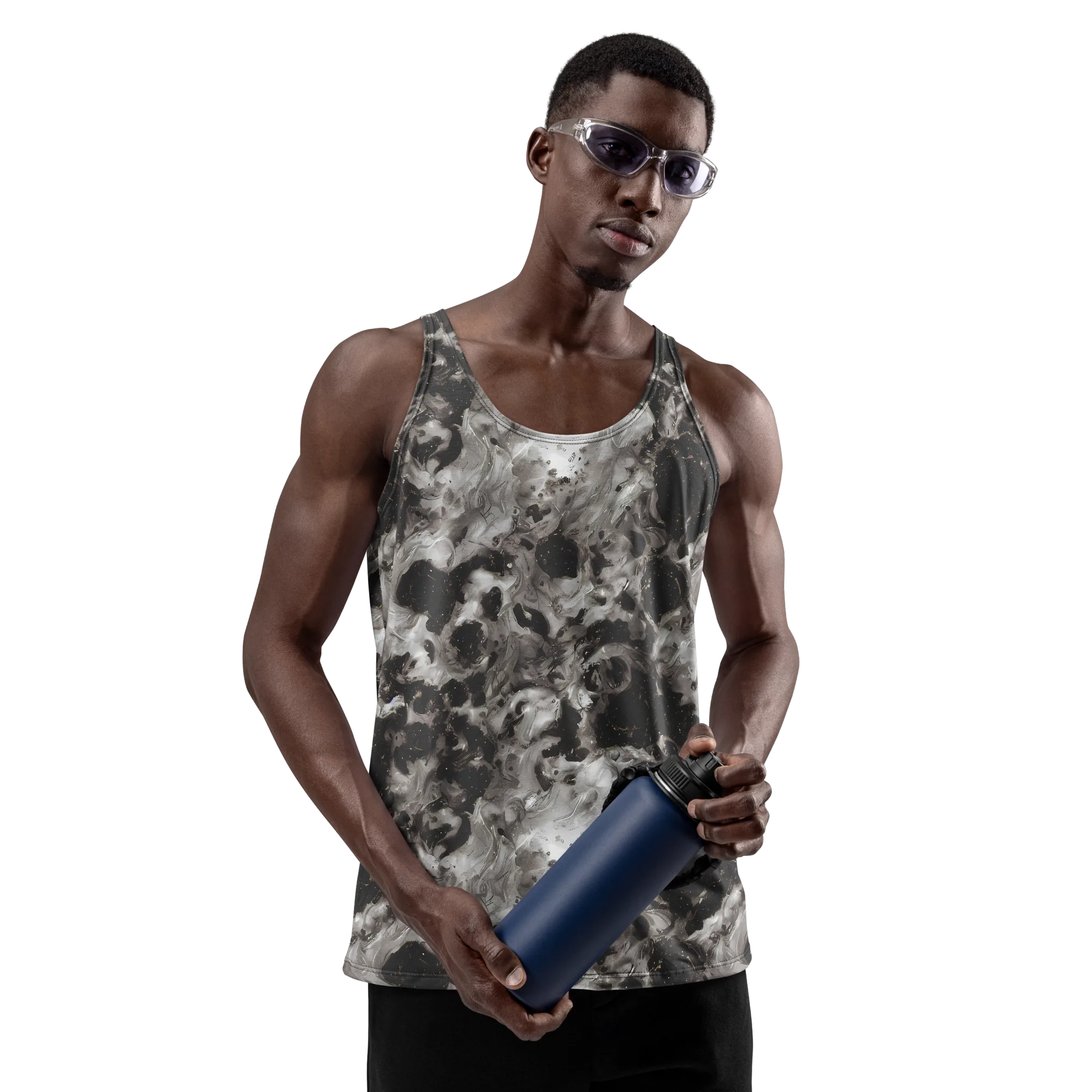 Obsidian Marble on Men's Tank Top — Front