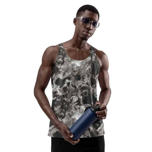 Obsidian Marble on a Men's Tank Top