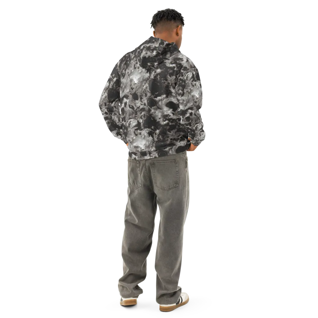 Obsidian Marble on Cotton Hoodie — Back