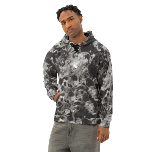 Obsidian Marble on a Cotton Hoodie