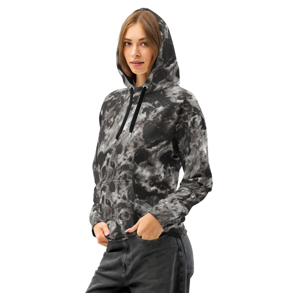 Obsidian Marble on Cotton Hoodie — Left Front
