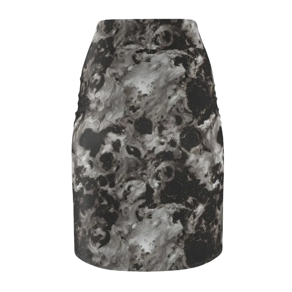 Obsidian Marble on Pencil Skirt — Back