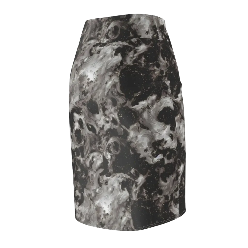 Obsidian Marble on Pencil Skirt — Back Side