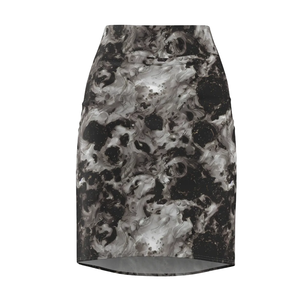 Obsidian Marble on Pencil Skirt — Front