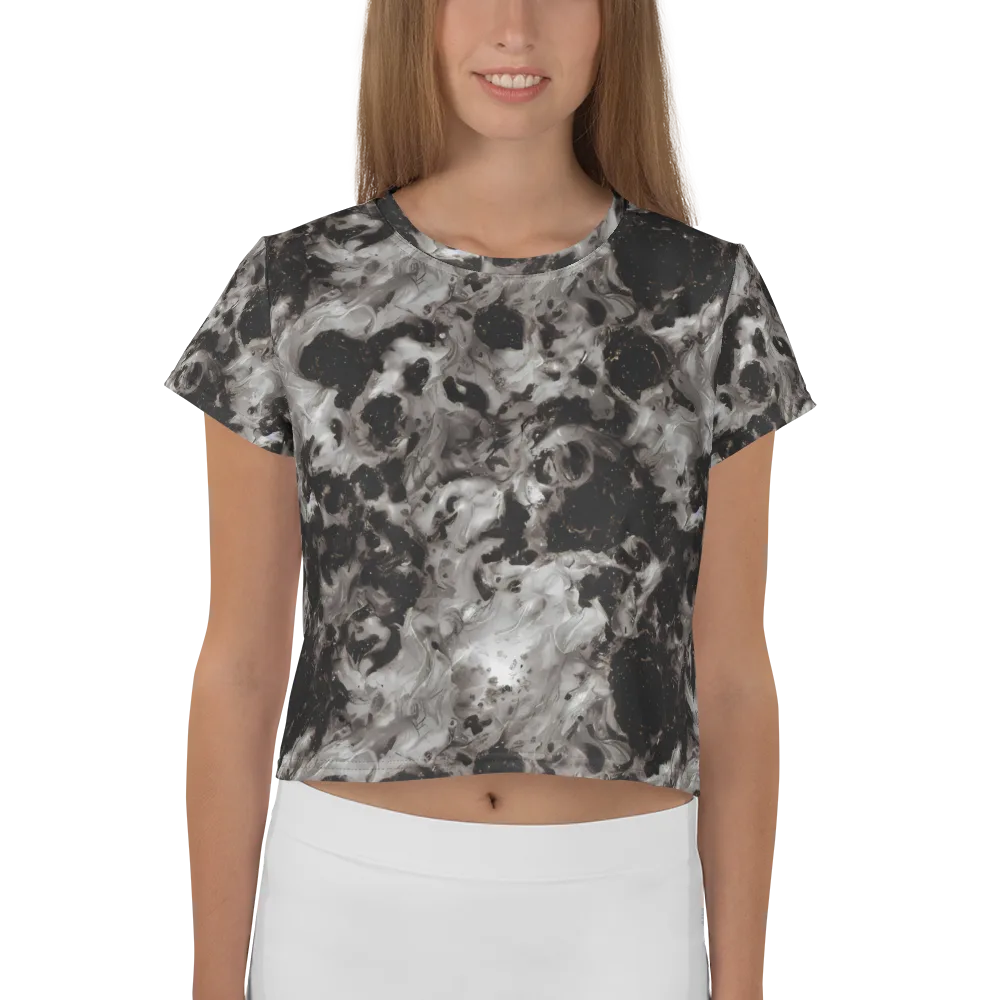 Obsidian Marble on Crop Tee — Front