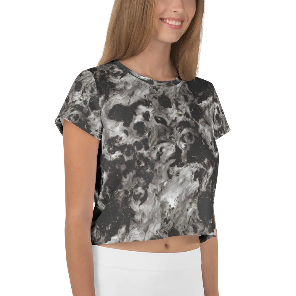 Obsidian Marble on Crop Tee — Right