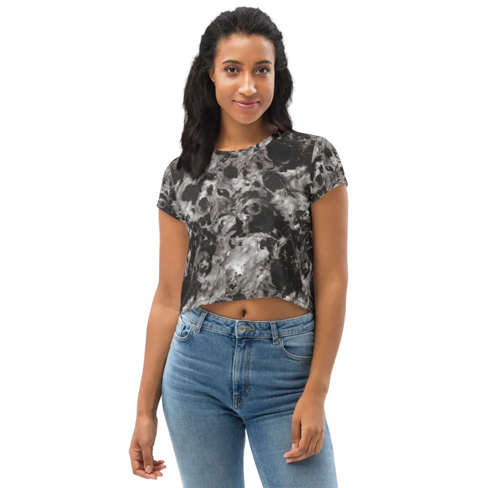 Obsidian Marble on Crop Tee — Front