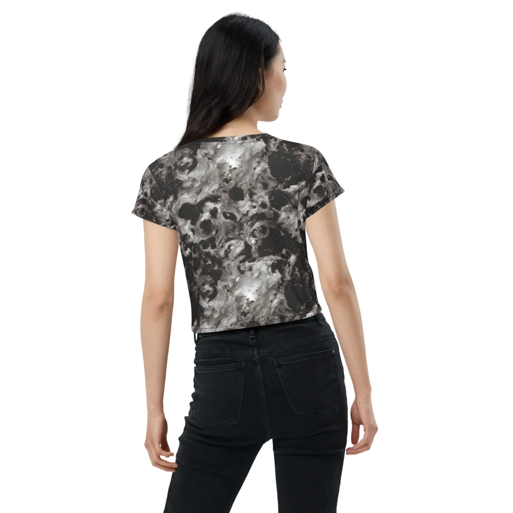 Obsidian Marble on Crop Tee — Back