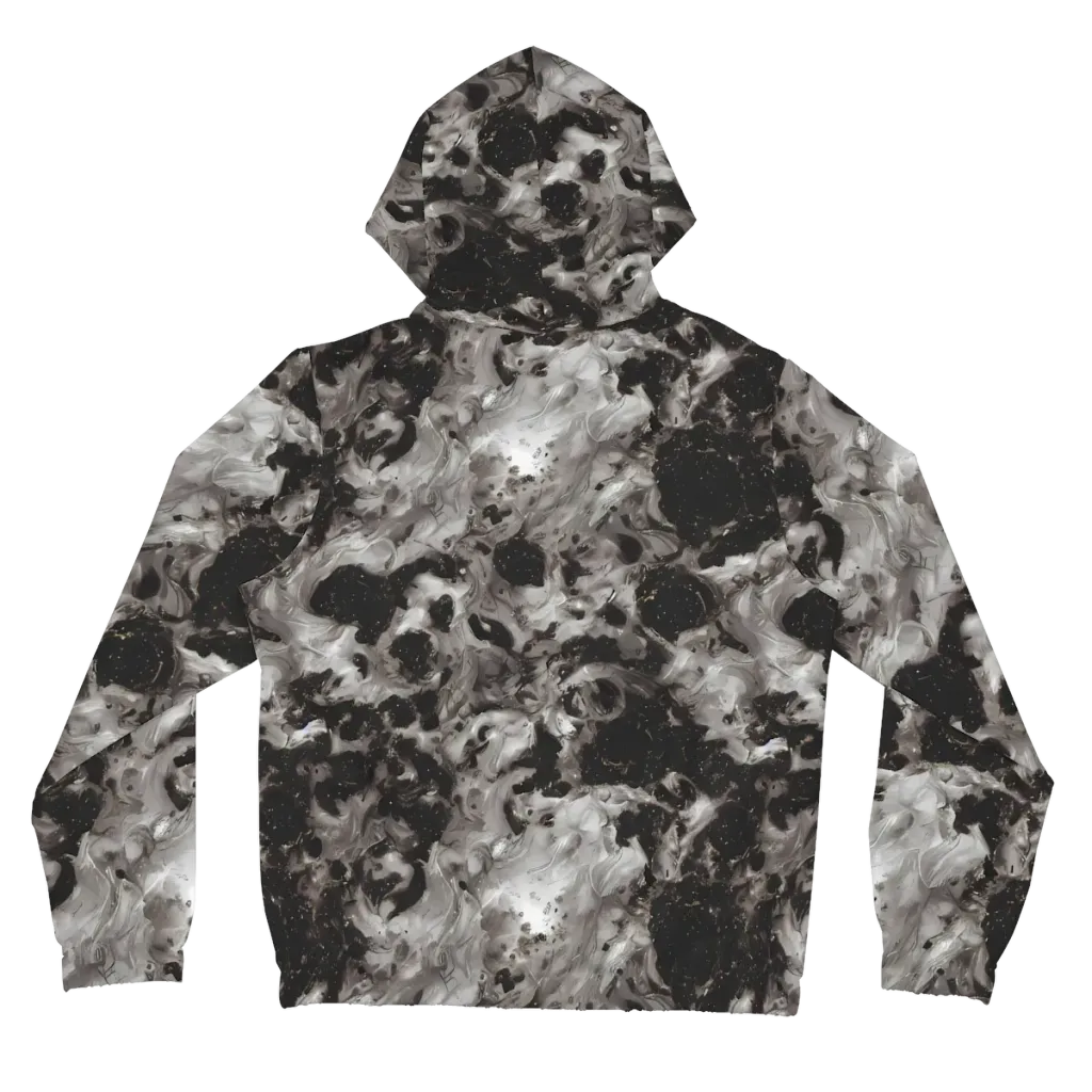 Obsidian Marble on Women's Full-Zip Hoodie — Back