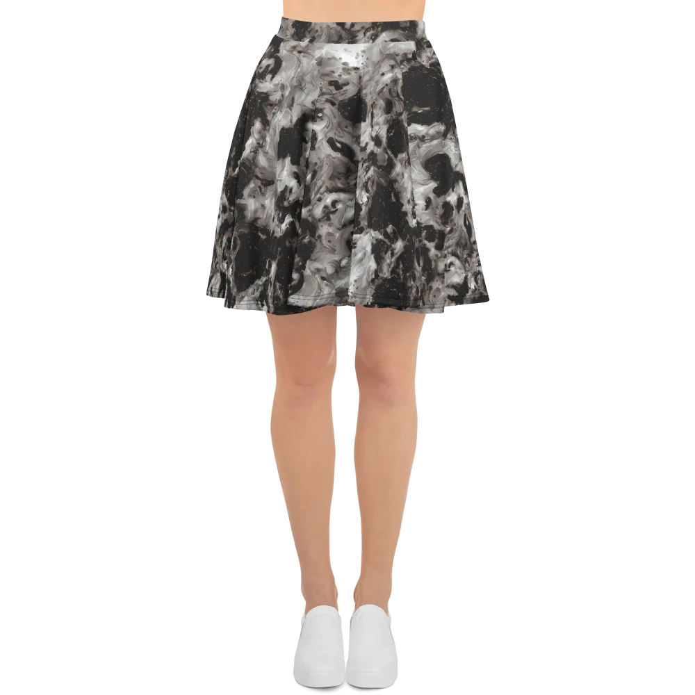 Obsidian Marble on Skater Skirt — Front
