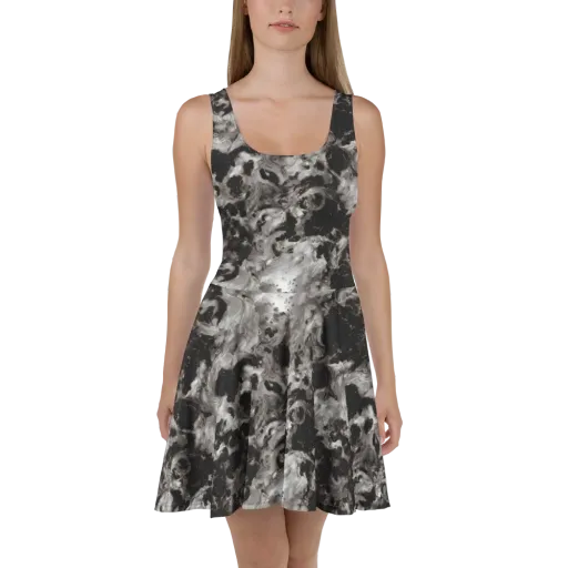 Obsidian Marble on a Skater Dress
