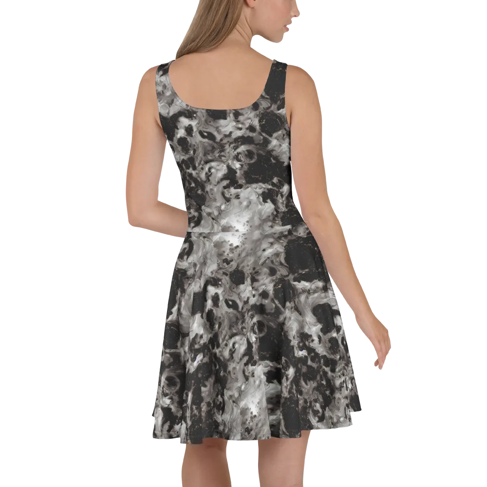 Obsidian Marble on Skater Dress — Back