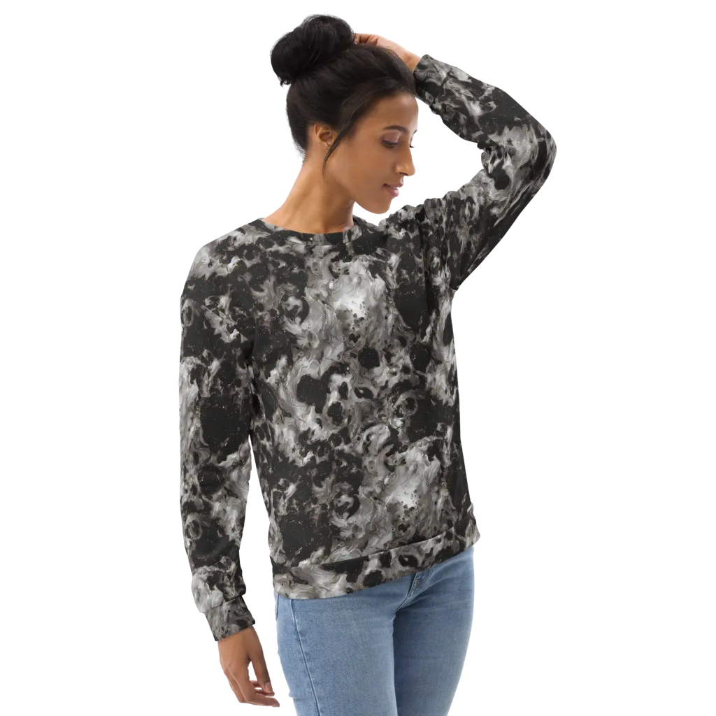 Obsidian Marble on Sweatshirt — Right Front